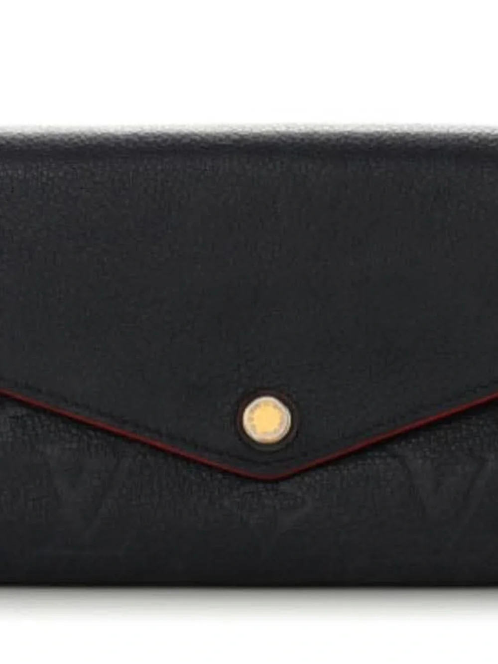 Louis Vuitton Blue Sarah wallet empriente with Red Trim and Gold Button